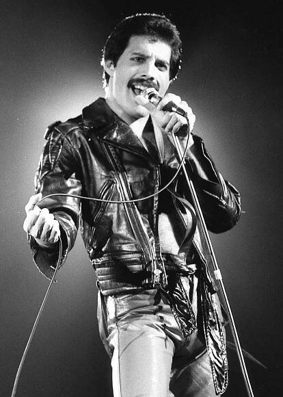 Freddie Mercury of British rock band Queen performing at CNE Grandstand in Toronto on August 30th, 1980