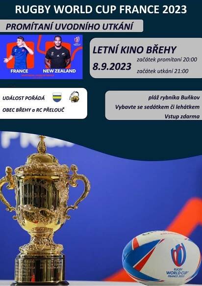 Letní kino – živý přenos Rugby world cup 2023 – Břehy