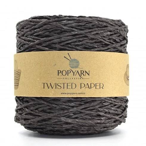 Papírová příze Twisted paper B501 - hnědá temná, 250g 255m - Twisted paper B501 - černá