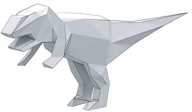 3D papírový model dinosaura T-Rexe | Vystřihovánky pro děti k vytisknutí zdarma