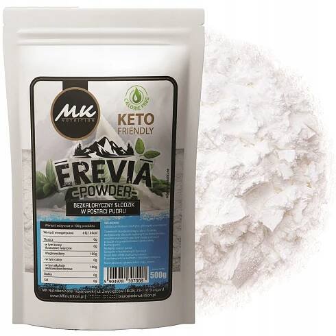 Erevia Powder 500 g KETO SLADIDLO PUDR bez cukru Erythritol a Stévie 0,5 kg