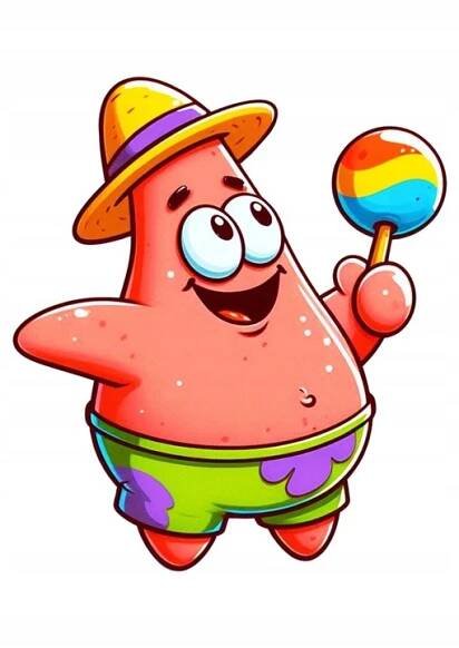 OPLATEK NA DORT Výtisk Jedlý SpongeBob Patrik #1 + JMÉNO TEXT BONUS