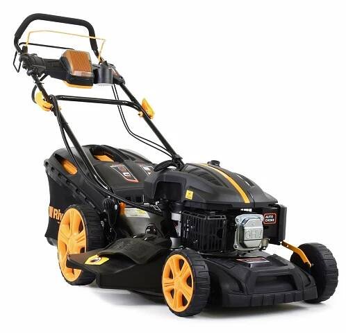 Riwall PRO RPM 4635 E - multifunkční travní sekačka 4 v 1 s benzinovým motorem, pojezdem a elektrostartem