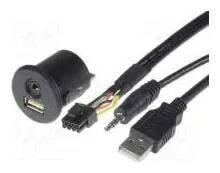 Adaptér USB/AUX Nissan USB A zásuvka,Jack 3,5mm 4pin zásuvka