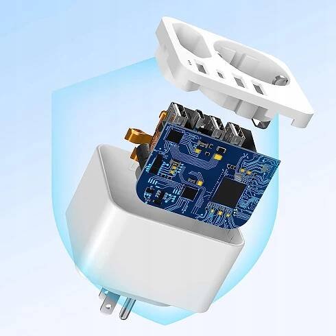 CESTOVNÍ ADAPTÉR EU pro US NABÍJEČKA TYP 1 Cestovní adaptér 3 USB +1 TYPE-C za 350.00CZK - Allegro