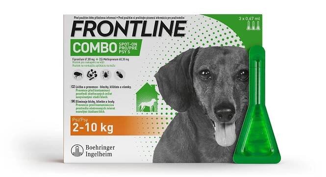 FRONTLINE COMBO spot-on pro psy S (2-10kg)-3x0,67ml