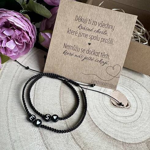 Macrame párové náramky s iniciály