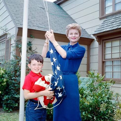 From left: Jerry Mathers, Barbara Billingsley of LEAVE IT TO BEAVER, 1958.