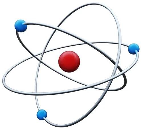 Abstraktní atom 3d vykreslení izolovaných na bílém pozadí. — Stock obrázek