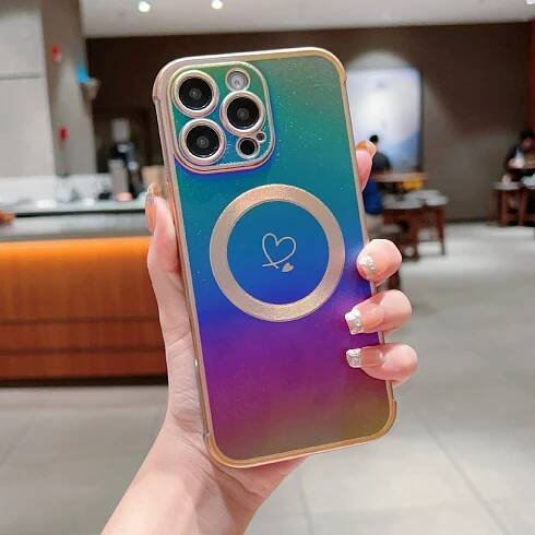 Kryt na iPhone 16 Pro Srdíčko s podporou MagSafe duhový