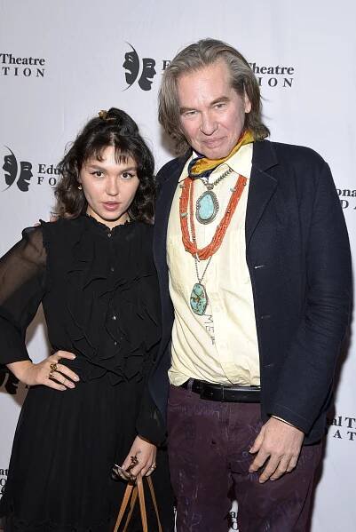 Family sources told TMZ Kilmer had a 'lack of energy related to his cancer treatment' confining him to his bed and 'while he was cancer free' his body 'couldn't keep fighting and shut down' - pictured 2019 with daughter Mercedes
