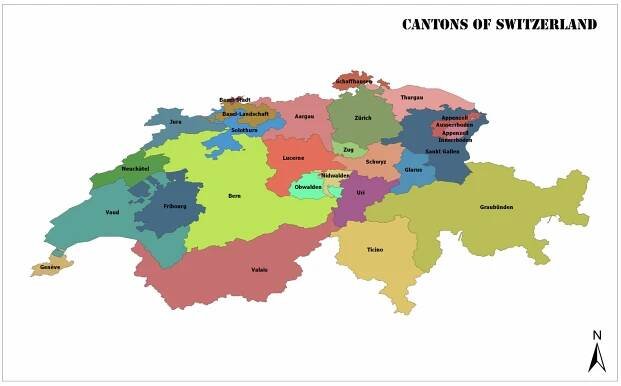 Switzerland map.
