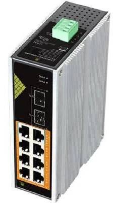 Conexpro GNT-IG1210FP-DC, Průmyslový PoE switch na DIN lištu, 8x LAN, 8x PoE, 2x SFP GNT-IG1210FP-DC