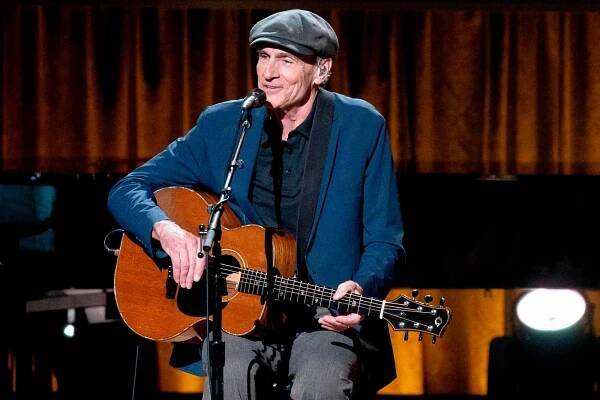 US singer/songwriter James Taylor performs during the Library of Congress Gershwin Prize for Popular Song ceremony in Washington, DC, March 1, 2023. US singer/songwriter Joni Mitchell is this year's winner of the Gershwin Prize.