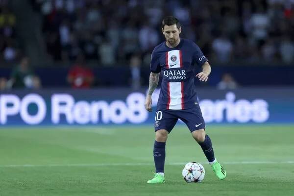 Lionel Messi z Paříže Saint-Germain Fc během utkání Ligy mistrů Uefa Group H Beetween Paris Saint Germain Fc a Juventus Fc v Parc des Princes 6. září 2022 v Paříži . — Stock obrázek