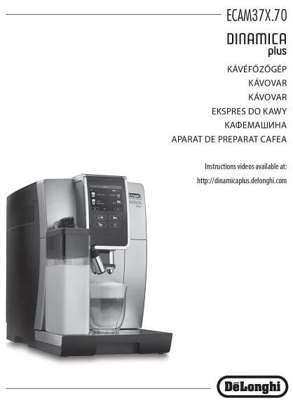 Návod k obsluze De'Longhi Dinamica Plus ECAM 370.70.B - Zbozi.cz