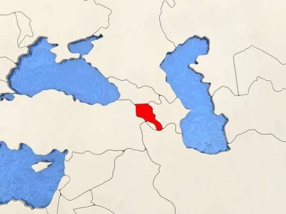 Arménie na mapě — Stock obrázek