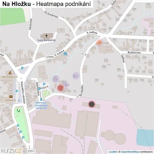 Mapa Na Hložku - Firmy v ulici.