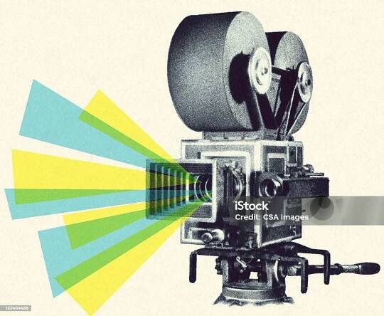 Movie Projector - Bez autorských poplatků Jít do kina stock ilustrace