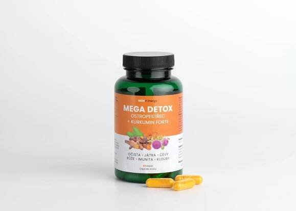 MOVit Energy Mega Detox Ostropestřec + Kurkumin Forte, 60 kapslí