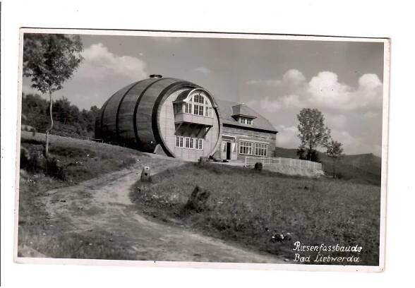 Bad Libverda - Obří sud - Pohlednice místopis