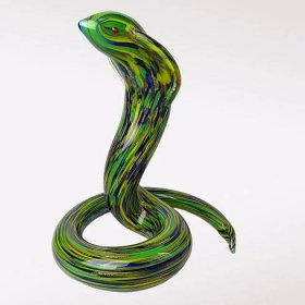 Had kobra - skleněná soška hada kobry - smrtelně jedovatý had - Starožitnosti