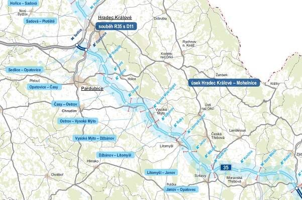 Dálnice D35 mapa - Aktuálně.cz