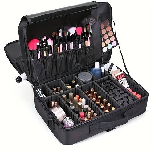 Three-layer Makeup Box Large Capacity Cosmetic Bag Multifunctional Beauty Tool Storage Bag Women's Travel Cosmetics Storage Box
