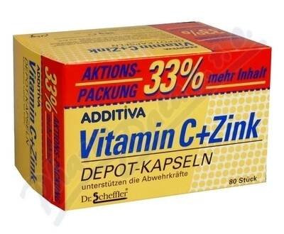Additiva vitamin C + zinek 33% gratis cps.80