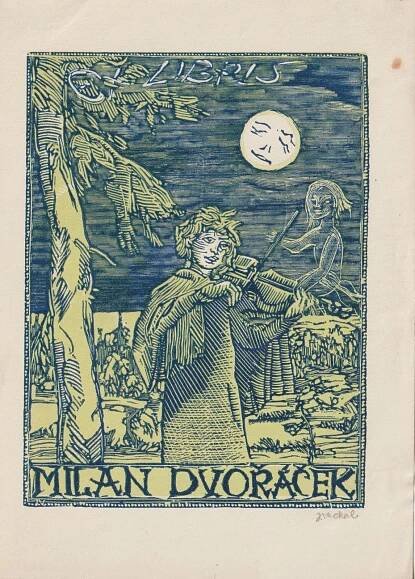 Váchal Josef, Originální grafika, dvoubarevný dřevoryt, signováno  - Výtvarné umění