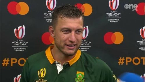 Handré Pollard after his kick sent South Africa in the World Cup Final