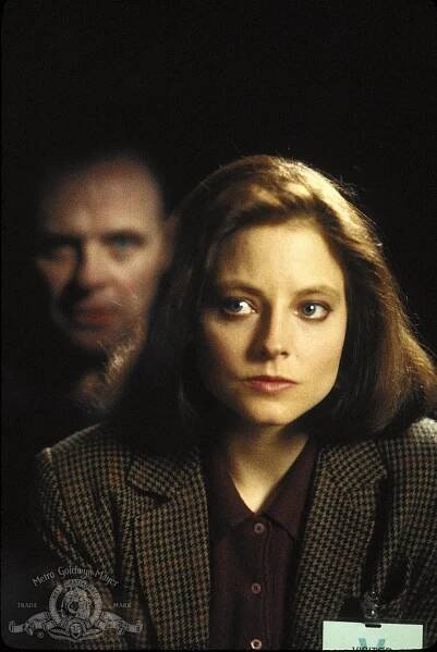 Jodie Foster and Anthony Hopkins in Mlčení jehňátek (1991)