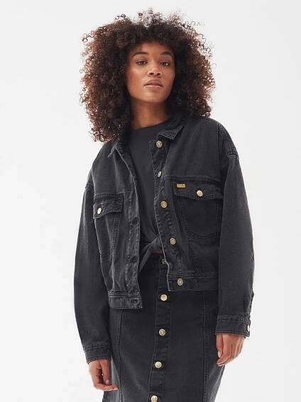 Barbour International Přechodná bunda – černá: přední strana