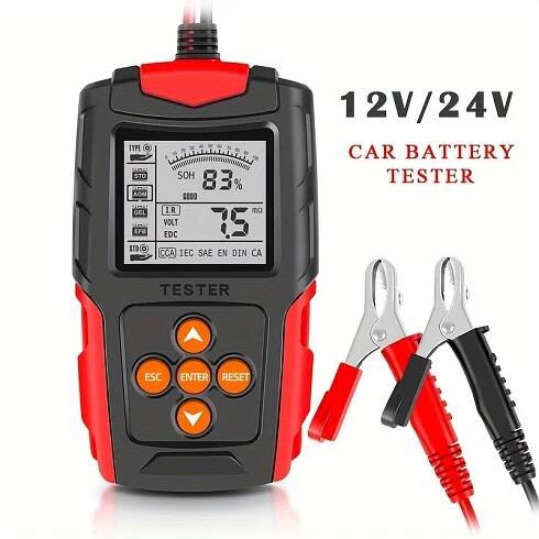 Tester 12V A 24V Baterií, Testovací Nástroj Analyzátoru Baterií Digitální Tester Pro Mokré/GEL/SLA/zaplavené/EFB/olovo-kyseliny/AGM