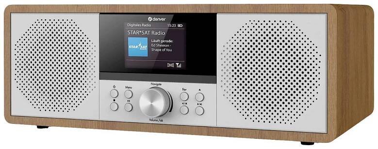 Denver MIR-270DW 111161100130 rádio CD, internetové, DAB+, FM, AUX, Bluetooth, CD, USB, Wi-Fi, internet, dřevo (tmavé)