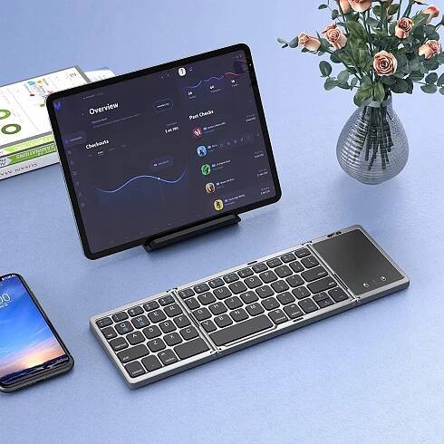 Špičková bezdrátová Bluetooth skládací klávesnice s touchpadem Rozhraní Bluetooth