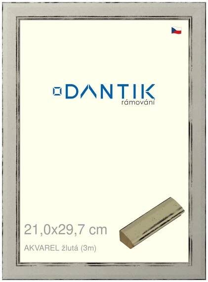 DANTIK rámeček na obraz 21x29,7 | AKVAREL žlutá (Sklo Čiré)