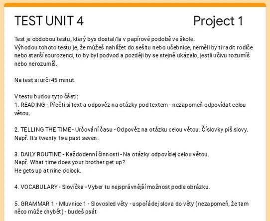 TEST UNIT 4 Project 1