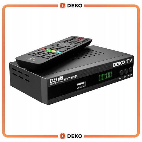 Tuner Dekodér DVB-T2 pozemní TV HD HEVC h 265 DVBT2 DVBT 2 + anténa WIFI Barva černá