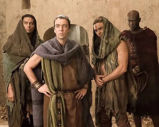 Antonio Te Maioha, John Hannah, Dustin Clare, Peter Mensah - Spartakus: Bohové arény - Z filmu