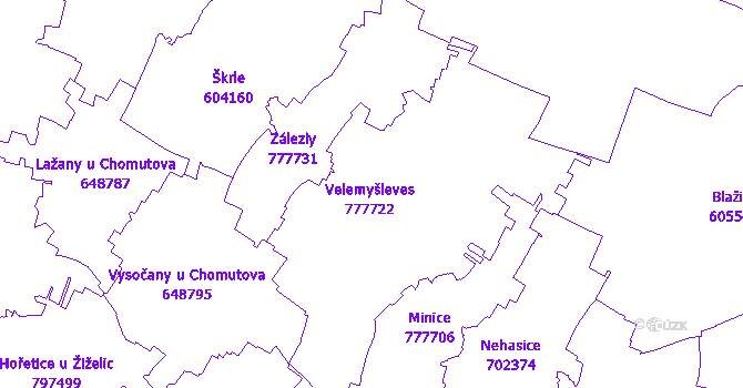 Katastrální mapa Velemyšleves