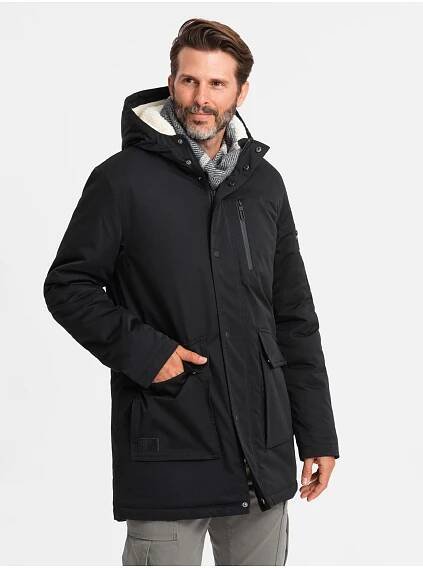 Ombre Clothing Pánská dlouhá bunda parka Ombre Clothing