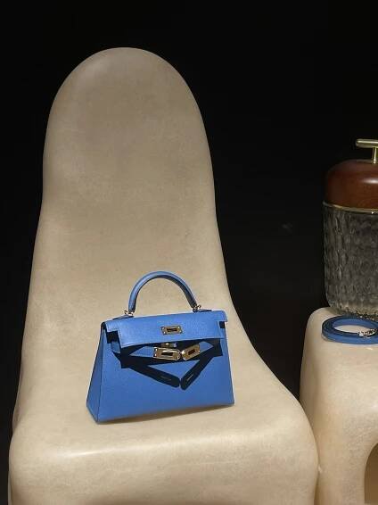 Hermes Mini Kelly Epsom 7Q Mykonos 20x13x6cm GHW Full Handmade – Angel Birkin