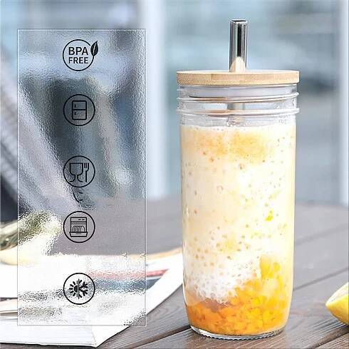 SKLENICE NA PITÍ SMOOTHIE, LÁHVE NA VODU NA KÁVU, SKLENĚNÉ SKLENICE 2 Materiál provedení sklo