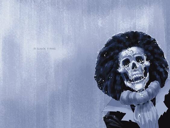 A double-page spread finishes the comic on a single shot of Brook soaked in the storm back on the Dutchman and he finishes his poem - 