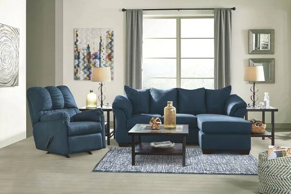 Darcy Blue Sofa Chaise