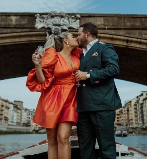 Heather McMahan share a wedding photo with her husband