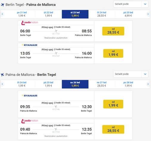 Diskuze: [FR] Berlín - Palma de Mallorca 4 € / 105 Kč