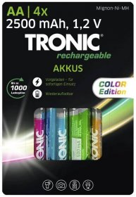 TRONIC® Nabíjecí baterie Ni-MH Ready 2 Use Color, 4 kusy