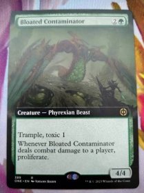 MTG Bloated Contaminator (extended art), Phyrexia: All Will Be One - Karetní hra Magic: The Gathering